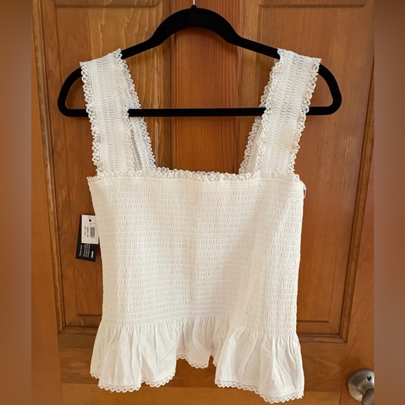 Reformation White Lace Trimmed Women's Top - Picture 1 of 5